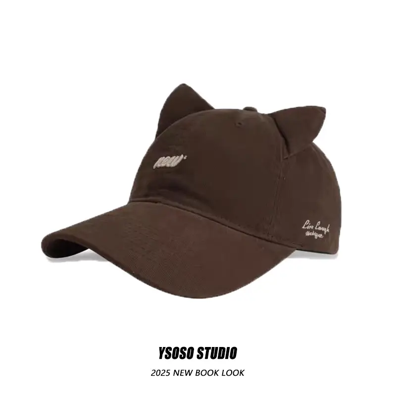 3D Cat Ear Baseball Cap Women with Letter Embroidery — feature 11