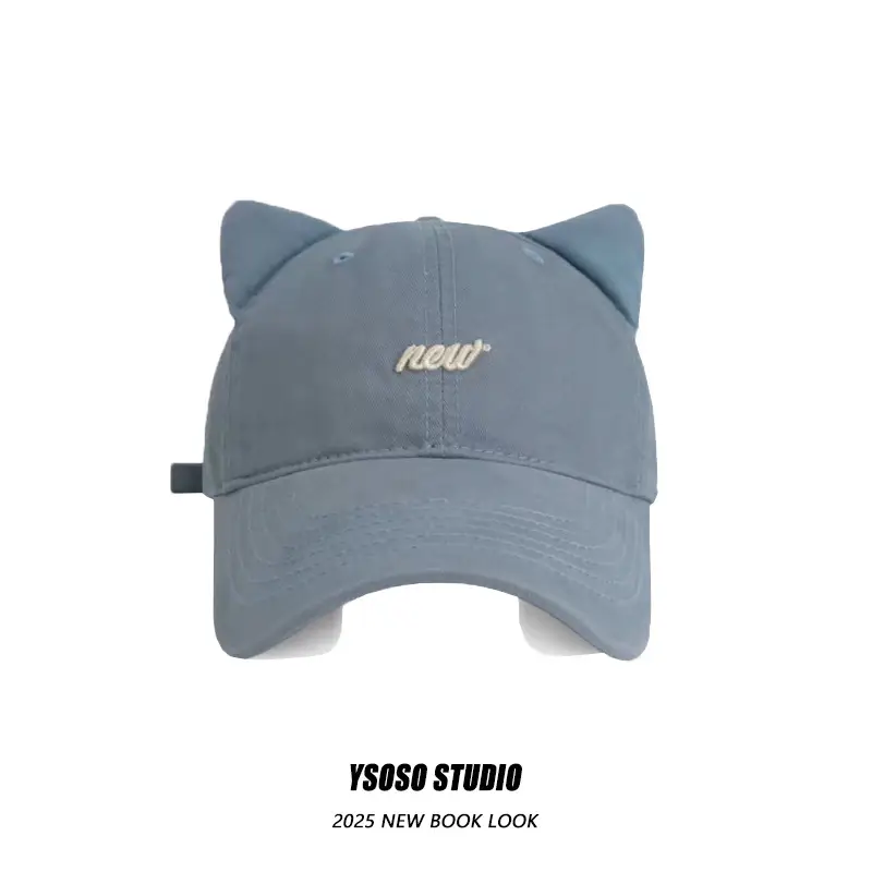 3D Cat Ear Baseball Cap Women with Letter Embroidery — feature 12