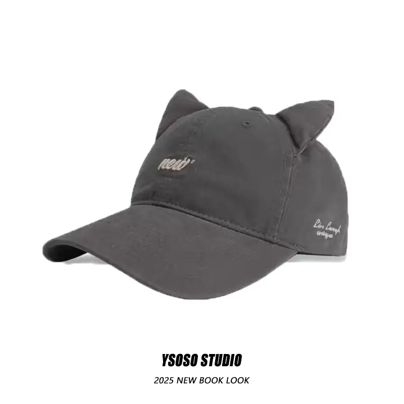 3D Cat Ear Baseball Cap Women with Letter Embroidery — feature 15