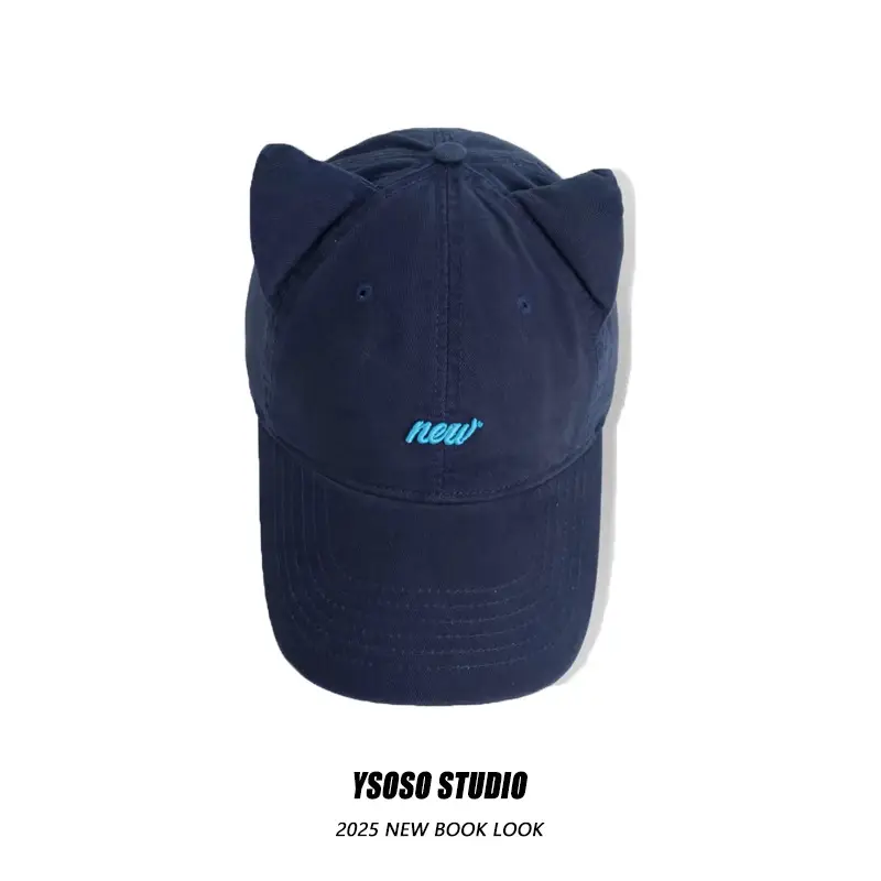 3D Cat Ear Baseball Cap Women with Letter Embroidery — feature 16