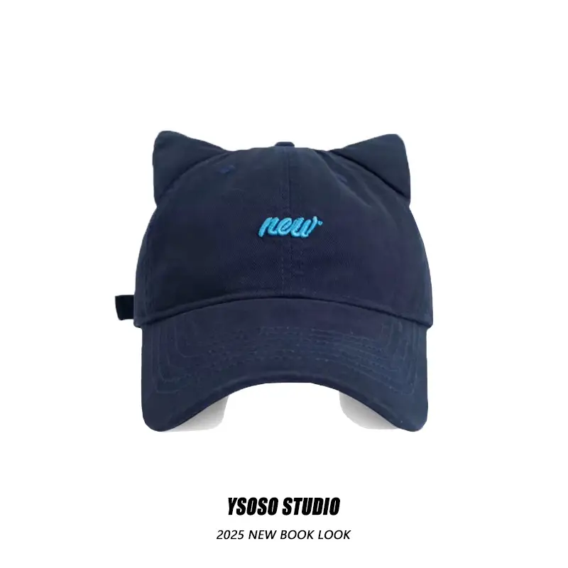 3D Cat Ear Baseball Cap Women with Letter Embroidery — feature 6