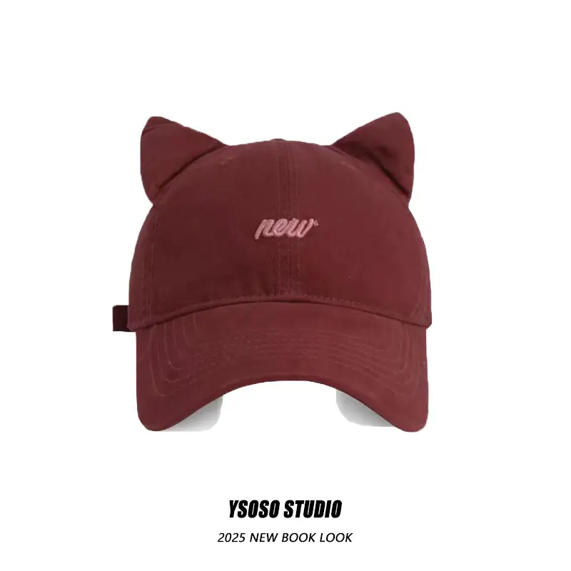 3D Cat Ear Baseball Cap Women with Letter Embroidery — feature 8
