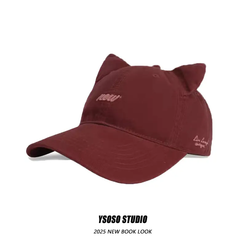 3D Cat Ear Baseball Cap Women with Letter Embroidery — feature 9