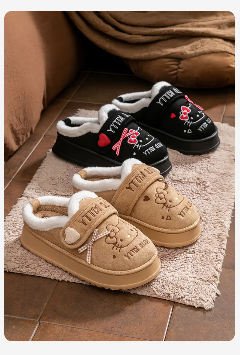 Cartoon Cute Cotton Slippers for Women 2025 Autumn and Winter New Indoor Home Non-Slip Soft Sole Warm Stuffed Slippers — feature 19
