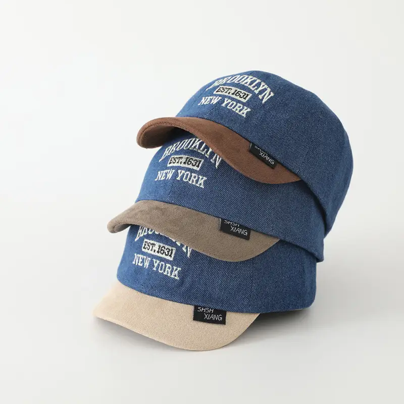 Baby Cap Brooklyn Embroidered Blue Beige - Image 6