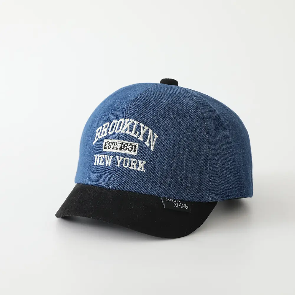 Baby Cap Brooklyn Embroidered Blue Beige — feature 10