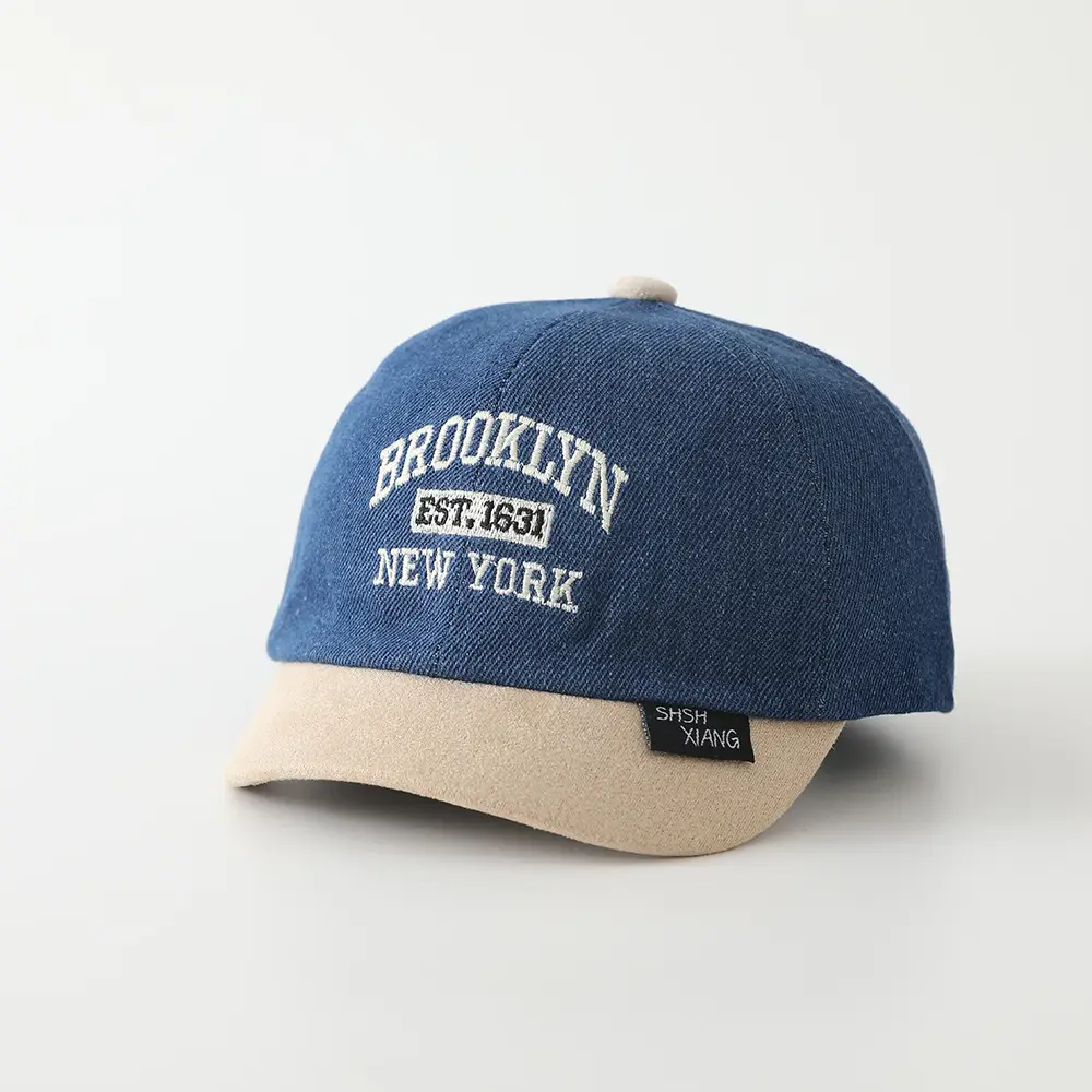 Baby Cap Brooklyn Embroidered Blue Beige — feature 11