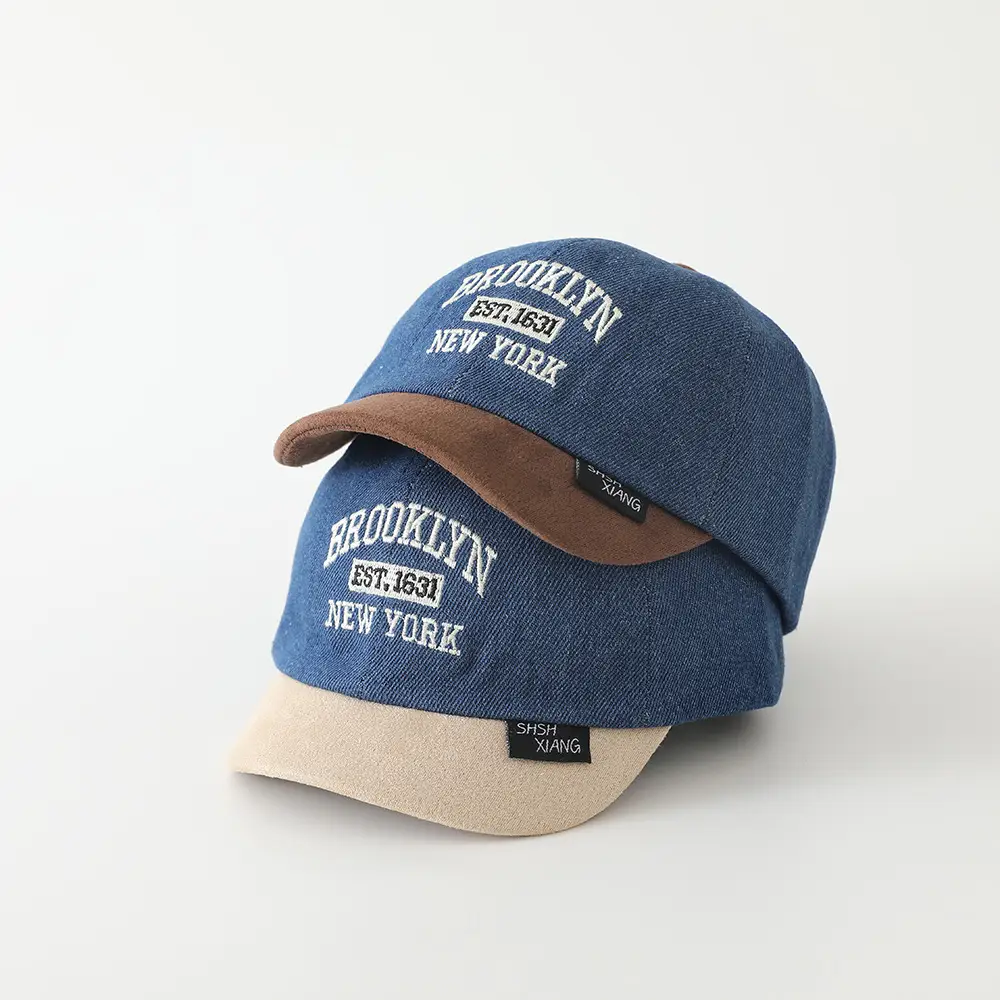 Baby Cap Brooklyn Embroidered Blue Beige — feature 4
