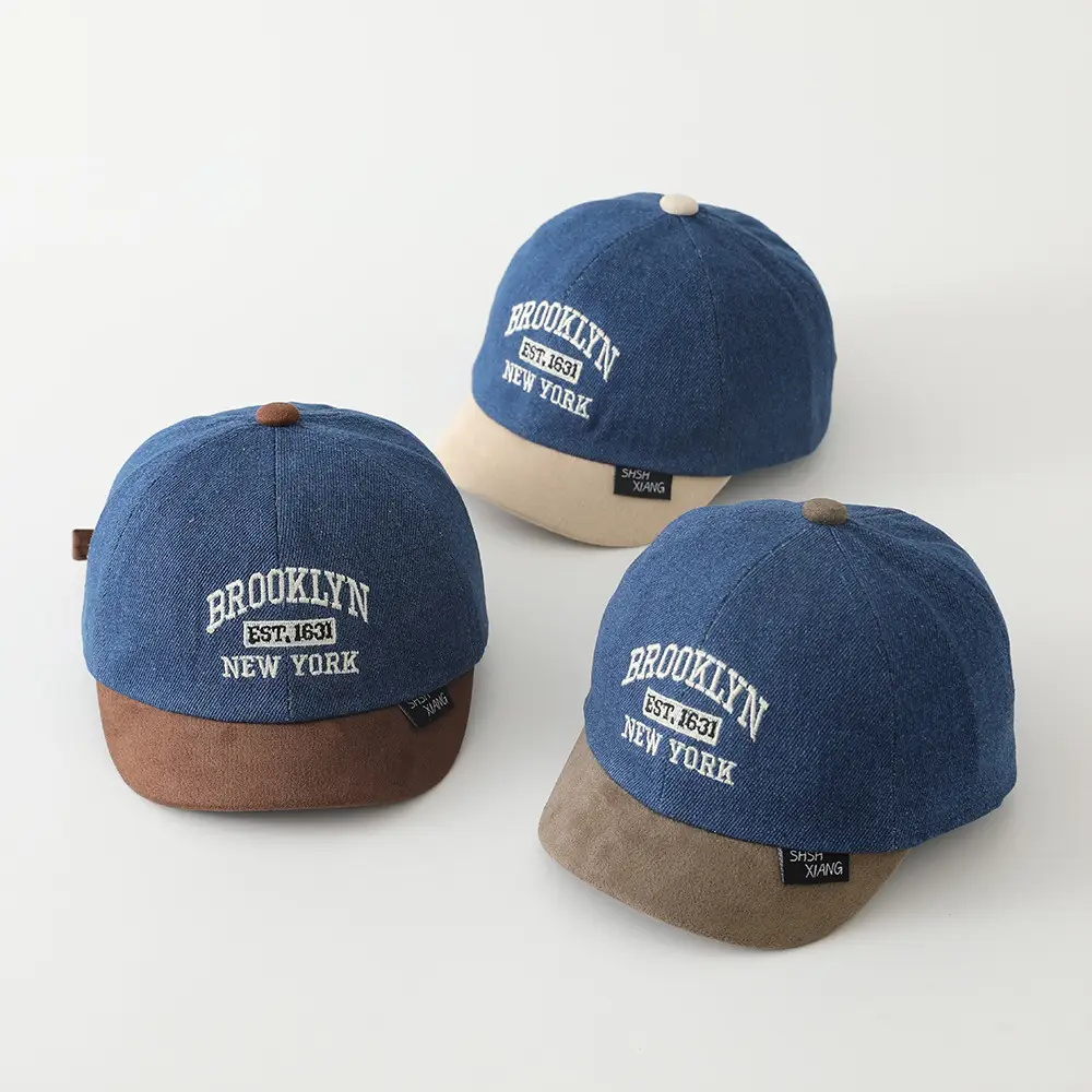 Baby Cap Brooklyn Embroidered Blue Beige — feature 6