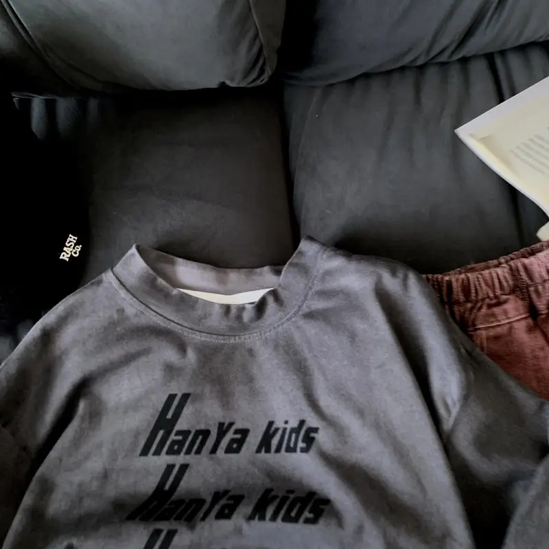 Boys Long Sleeve Grey Cotton T-Shirt Spring Fall 2025 — feature 5