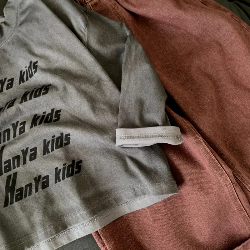 Boys Long Sleeve Grey Cotton T-Shirt Spring Fall 2025 — feature 6