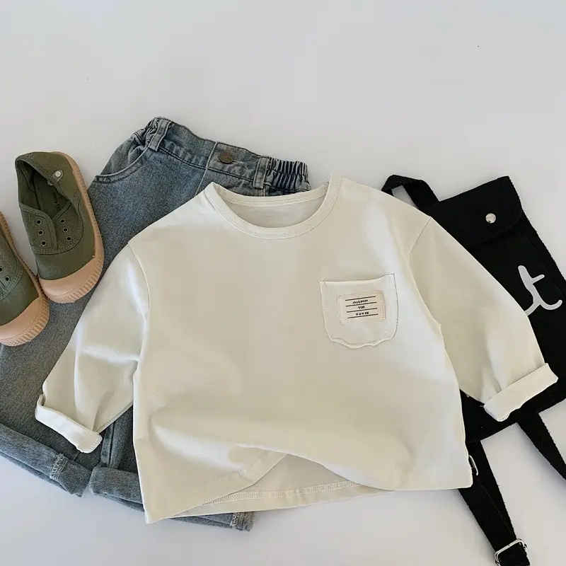 Boys Long Sleeve T-Shirt Cream 2025