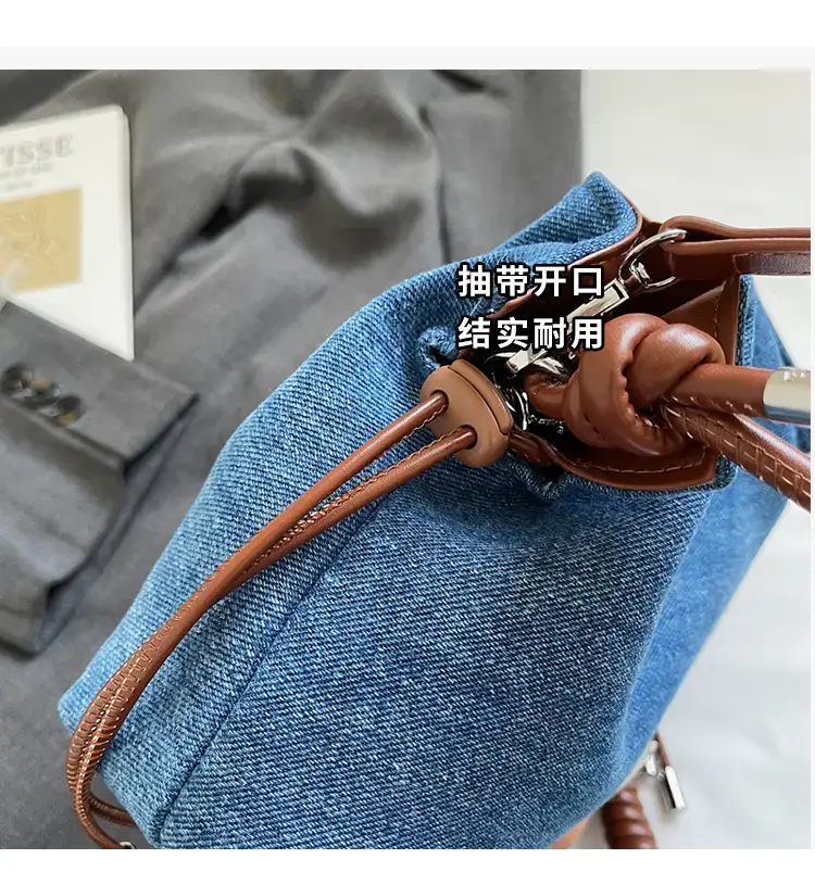 Blue Denim Crossbody Bag for Women Large Capacity — feature 10