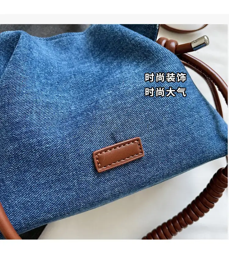 Blue Denim Crossbody Bag for Women Large Capacity — feature 12