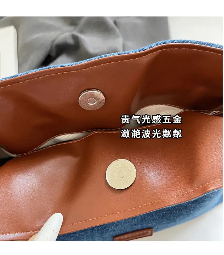 Blue Denim Crossbody Bag for Women Large Capacity — feature 13