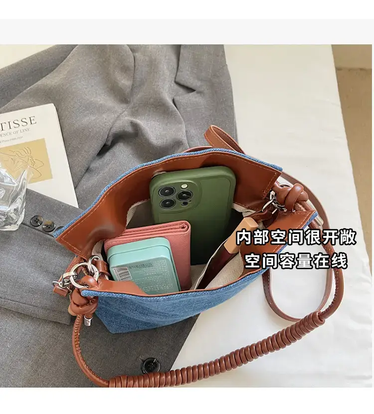 Blue Denim Crossbody Bag for Women Large Capacity — feature 14
