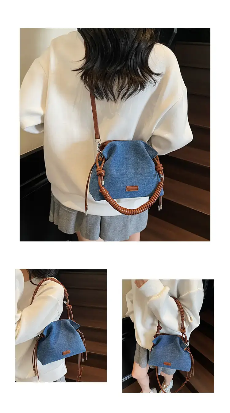 Blue Denim Crossbody Bag for Women Large Capacity — feature 15