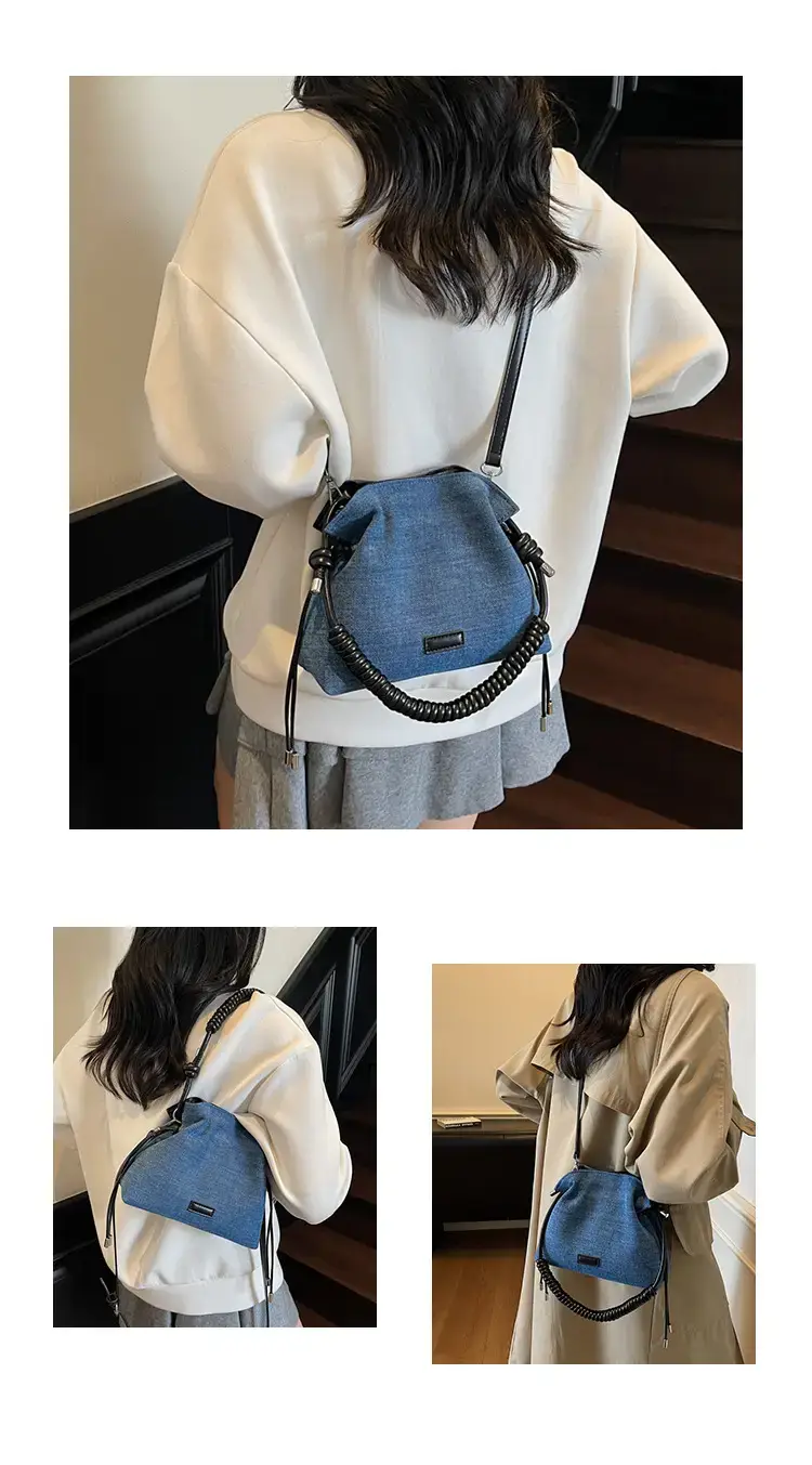 Blue Denim Crossbody Bag for Women Large Capacity — feature 16
