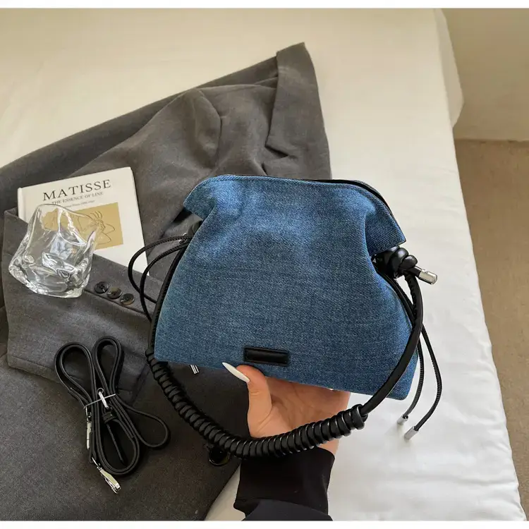 Blue Denim Crossbody Bag for Women Large Capacity — feature 18