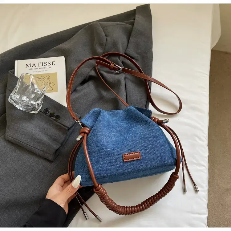 Blue Denim Crossbody Bag for Women Large Capacity — feature 19