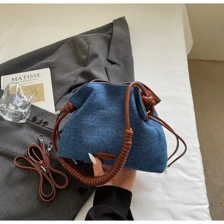 Blue Denim Crossbody Bag for Women Large Capacity — feature 20