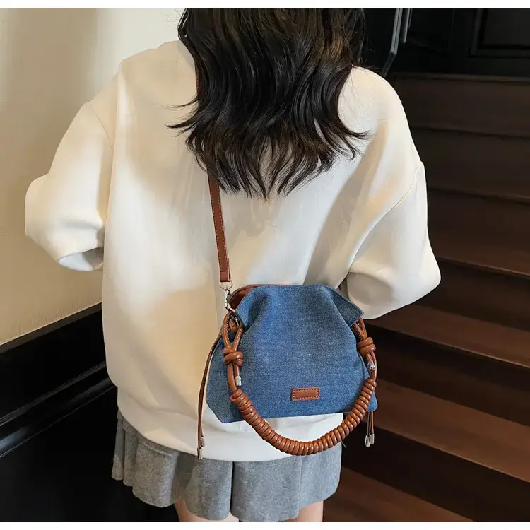 Blue Denim Crossbody Bag for Women Large Capacity — feature 4