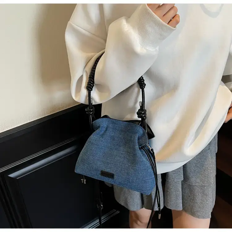 Blue Denim Crossbody Bag for Women Large Capacity — feature 5