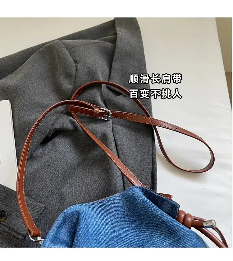 Blue Denim Crossbody Bag for Women Large Capacity — feature 7