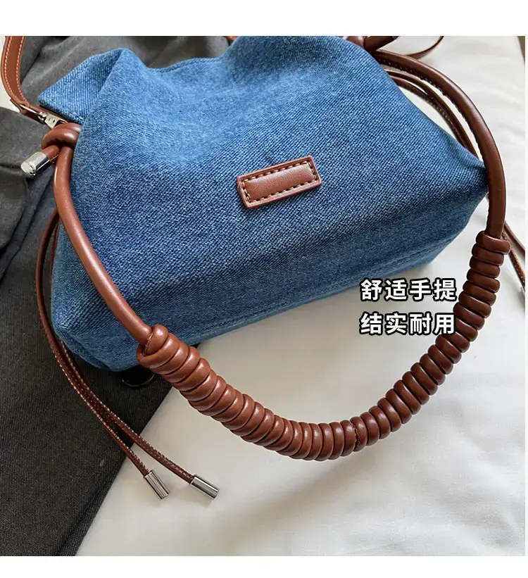 Blue Denim Crossbody Bag for Women Large Capacity — feature 8