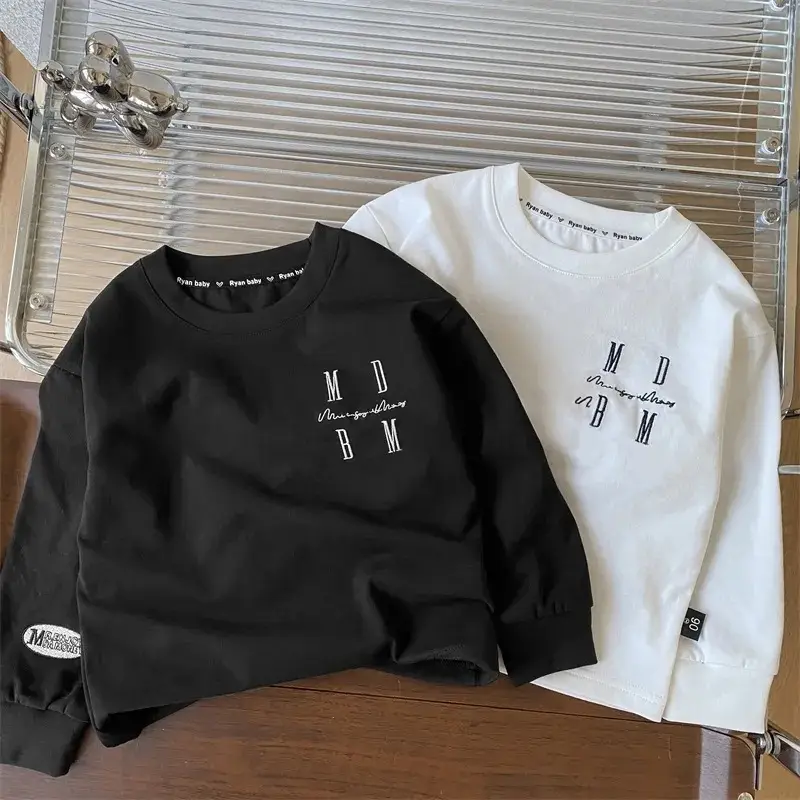 Boys Cotton Long Sleeve T-Shirt Black Graphic - Image 4