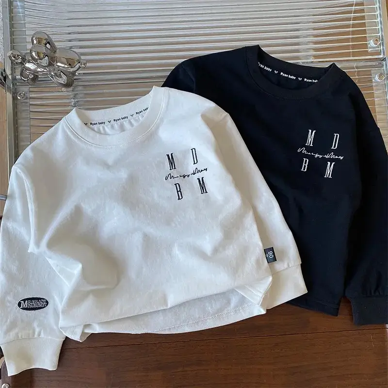 Boys Cotton Long Sleeve T-Shirt Black Graphic — feature 10