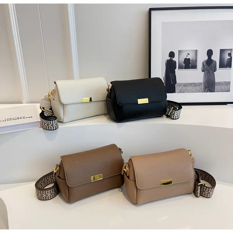 Black Crossbody Bag with Gold Plated Handle for Women — feature 1