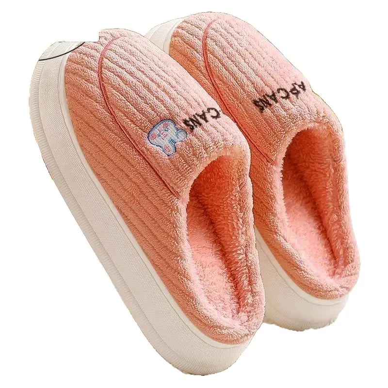 Men Women Warm Cotton Slippers Winter Indoor Non-Slip