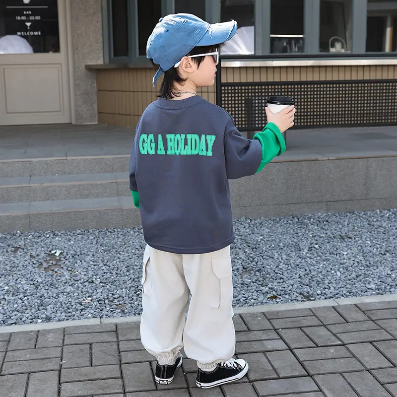 Boys Blue Graphic Cargo Pants T-Shirt Set 2025 - Image 5