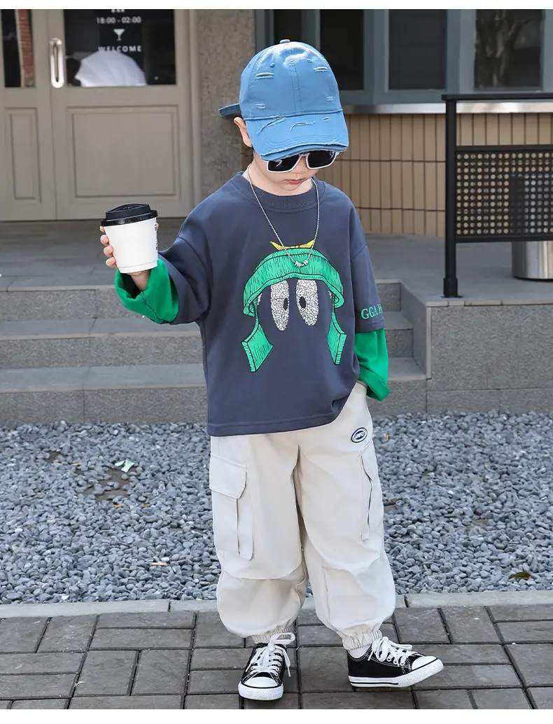 Boys Blue Graphic Cargo Pants T-Shirt Set 2025 — feature 12
