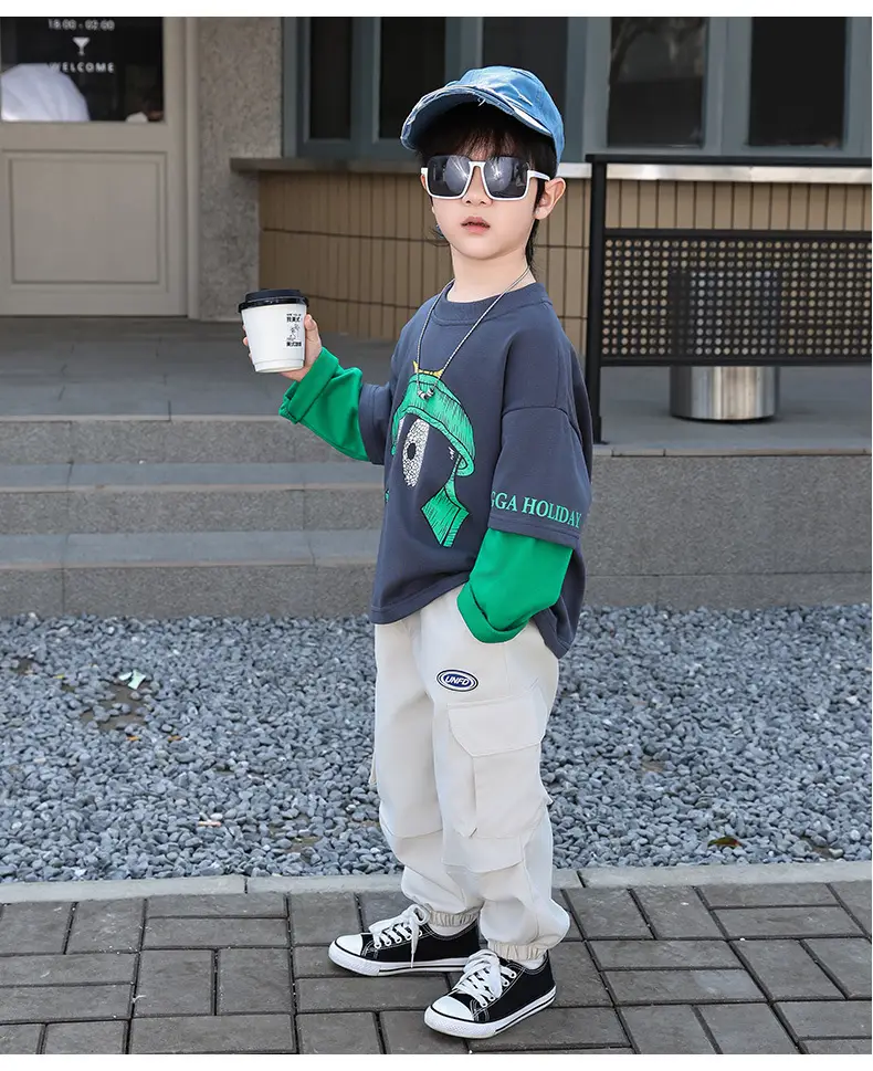 Boys Blue Graphic Cargo Pants T-Shirt Set 2025 — feature 13