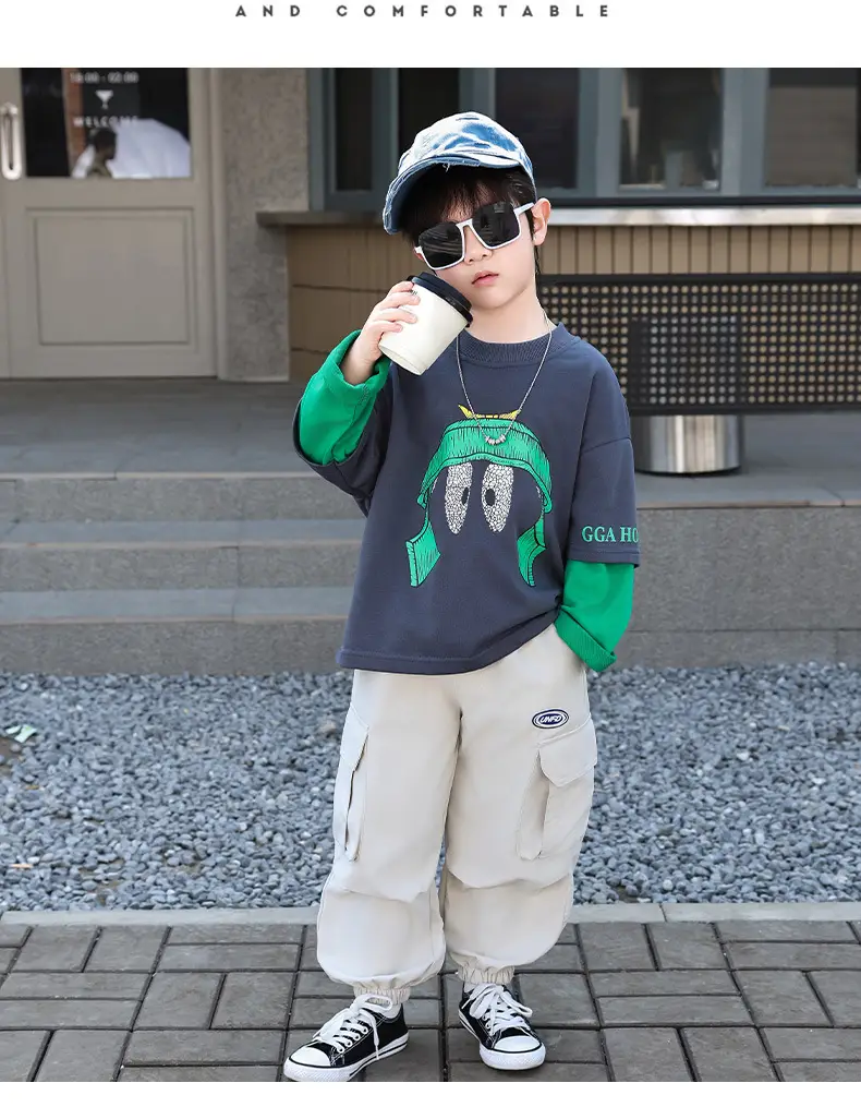 Boys Blue Graphic Cargo Pants T-Shirt Set 2025 — feature 15