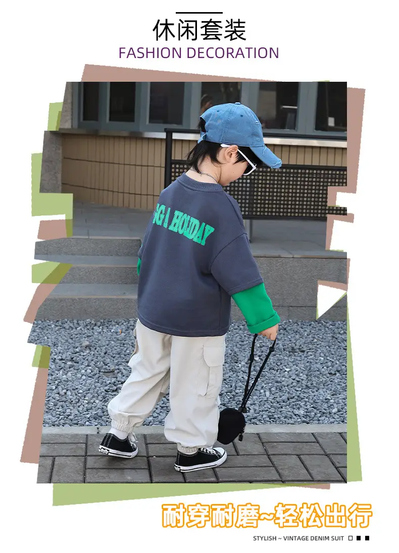 Boys Blue Graphic Cargo Pants T-Shirt Set 2025 — feature 2