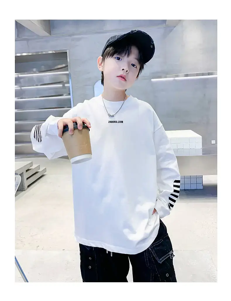 Boys Black Striped Sweatshirt 2025 Long Sleeve — feature 24