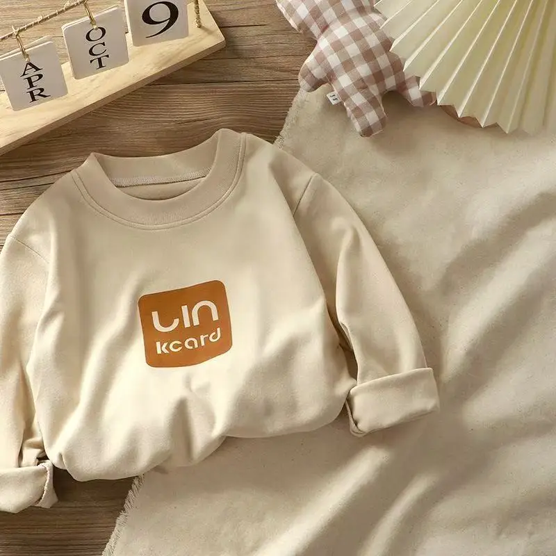 Children's Cream Thermal Long Sleeve Top with "in kedar" Print