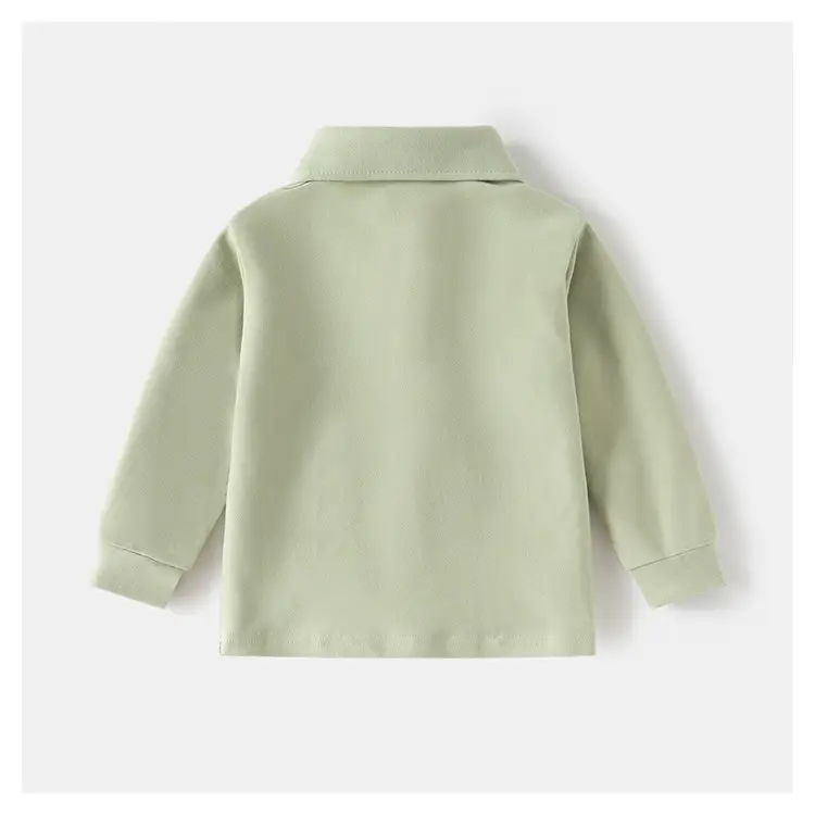 Kids Black Polo Shirt Long Sleeve Korean Style — feature 10