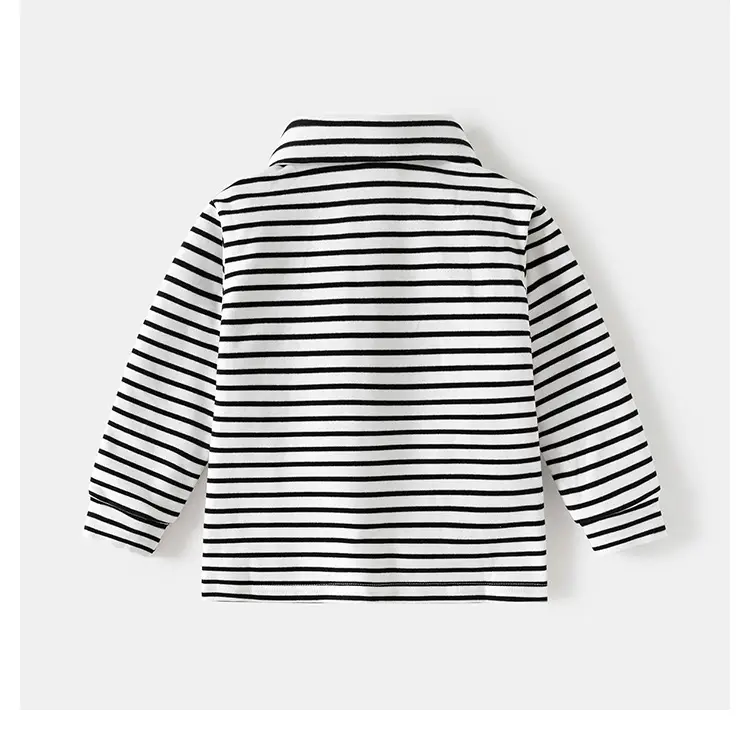 Kids Black Polo Shirt Long Sleeve Korean Style — feature 12