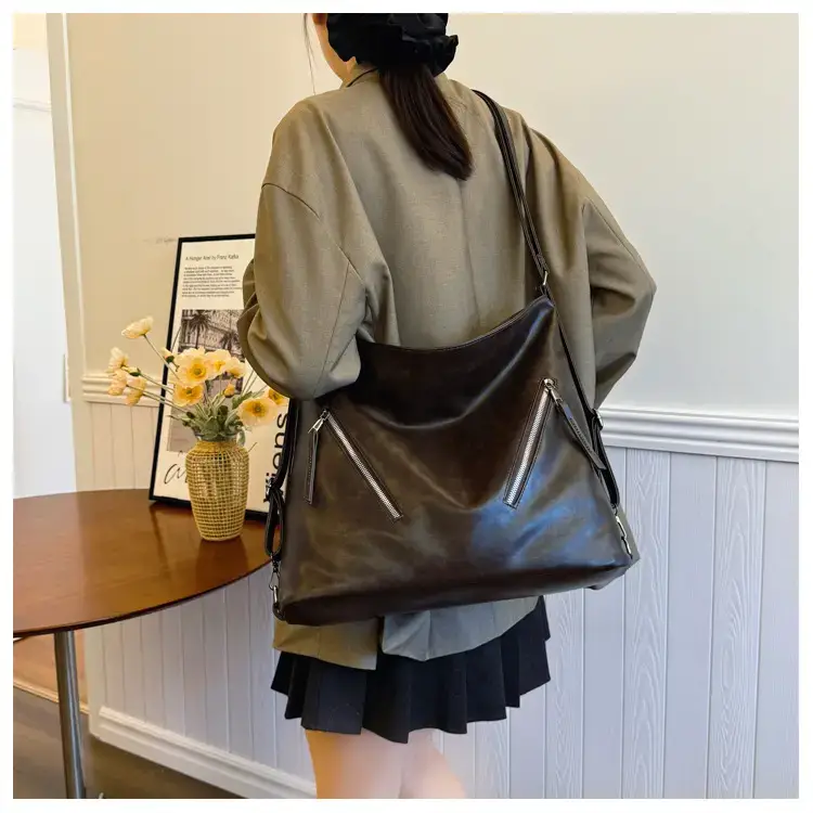 Trendy Brown Large Capacity Tote Bag for Women — feature 12