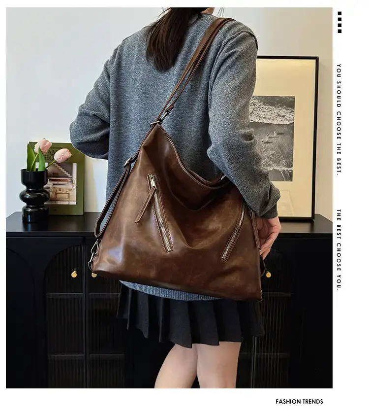 Trendy Brown Large Capacity Tote Bag for Women — feature 15