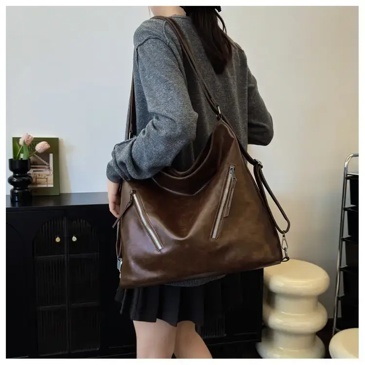 Trendy Brown Large Capacity Tote Bag for Women — feature 17