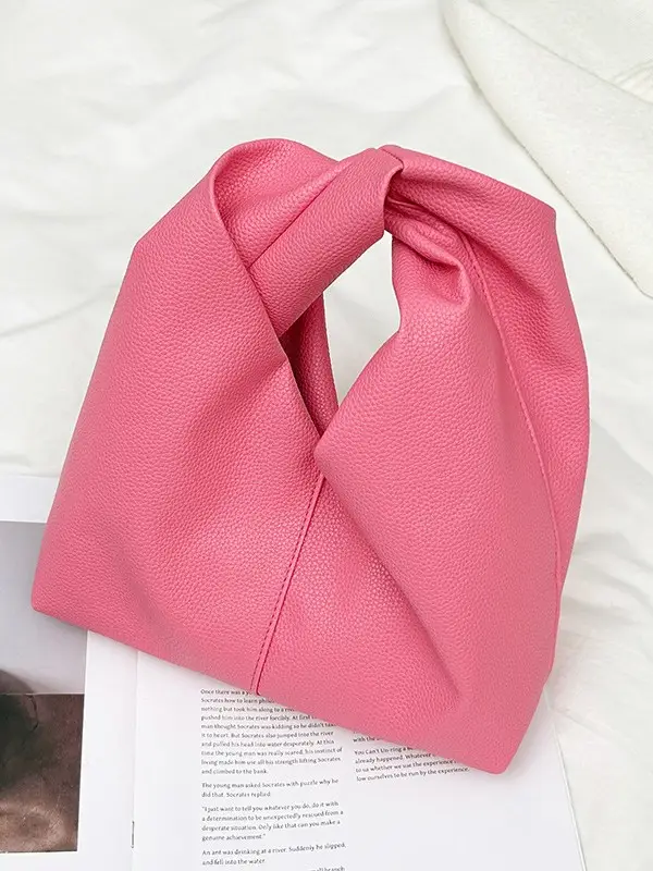 Pink Pleated Shoulder Bag for Women luggage and leather goods - Image 7