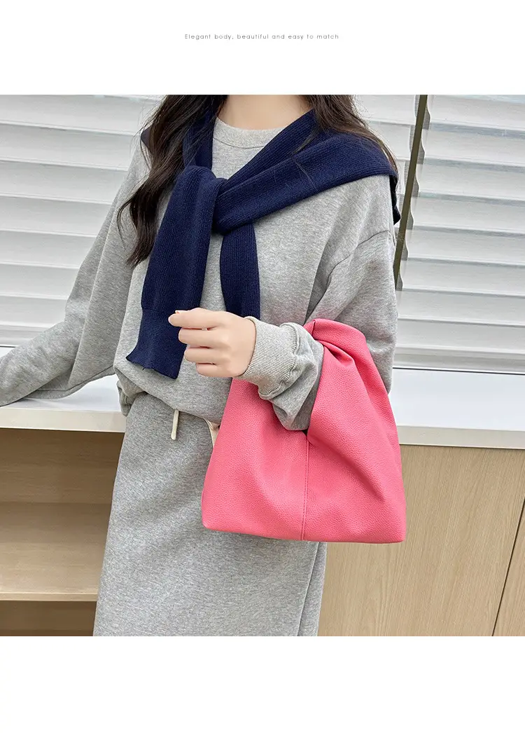 Pink Pleated Shoulder Bag for Women luggage and leather goods — feature 8