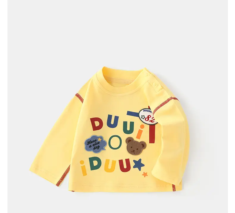 Duuduu Long Sleeve Baby Tops Cream Soft A Small Kids — feature 13