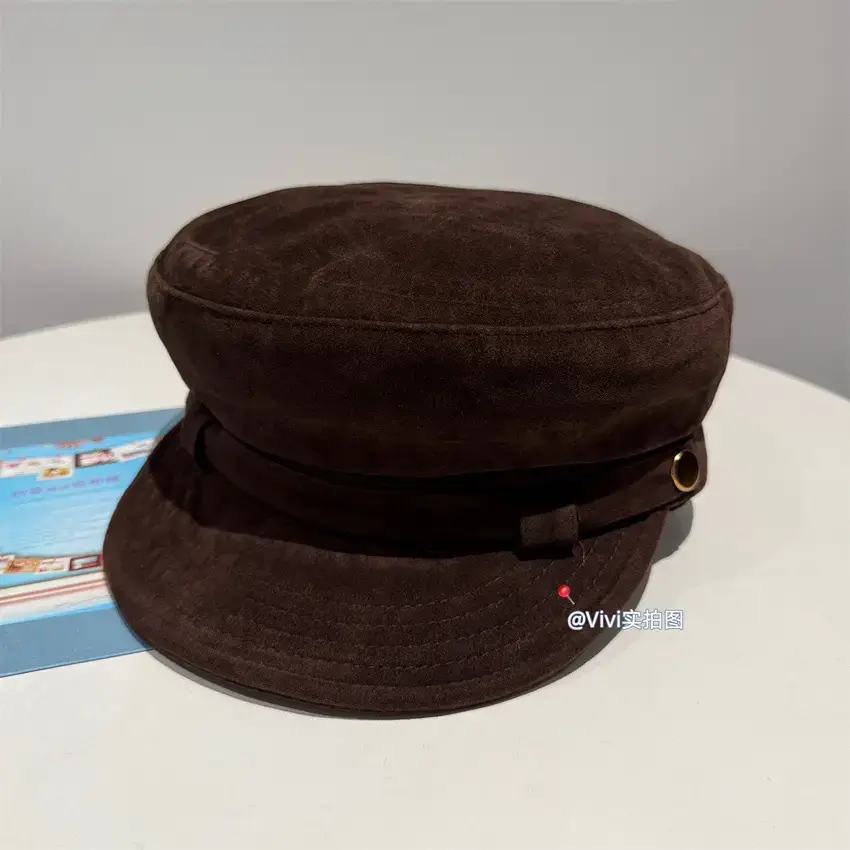 Brown Duckbill Cap for Women Winter Suede Korean Style - Image 2