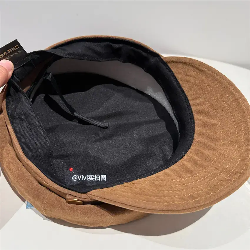 Brown Duckbill Cap for Women Winter Suede Korean Style — feature 3